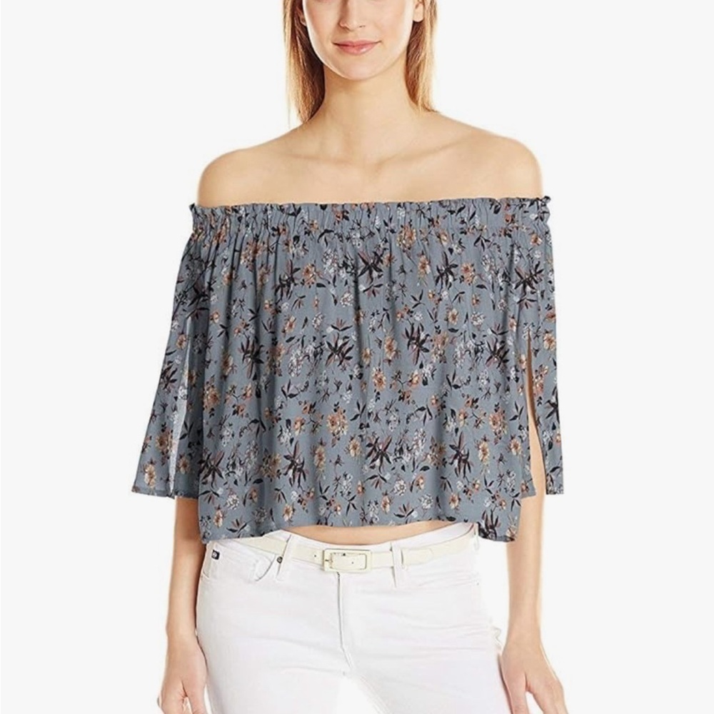 NWT ASTR The Label Revolve Annabelle Floral Print Off Shoulder Top Size Large